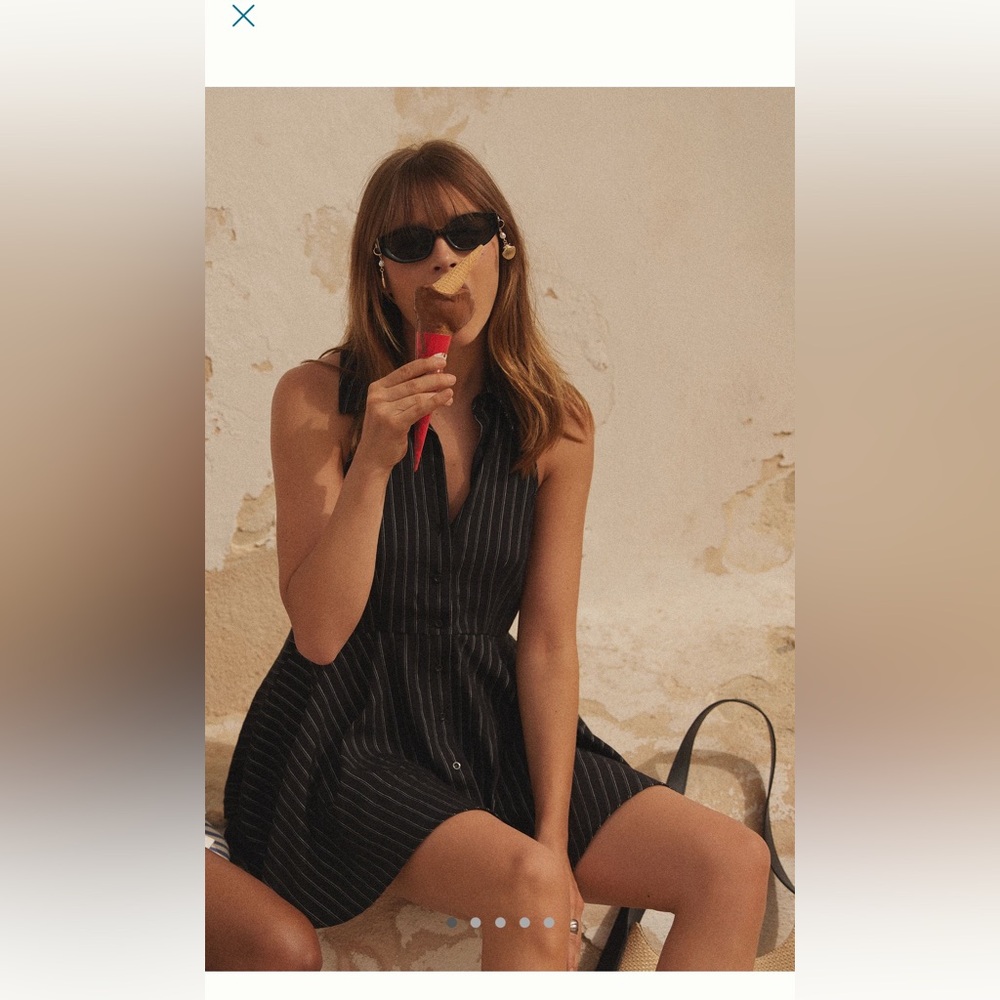 NWOT Anthropologie Maeve Layered Halter Romper in Black Stripe